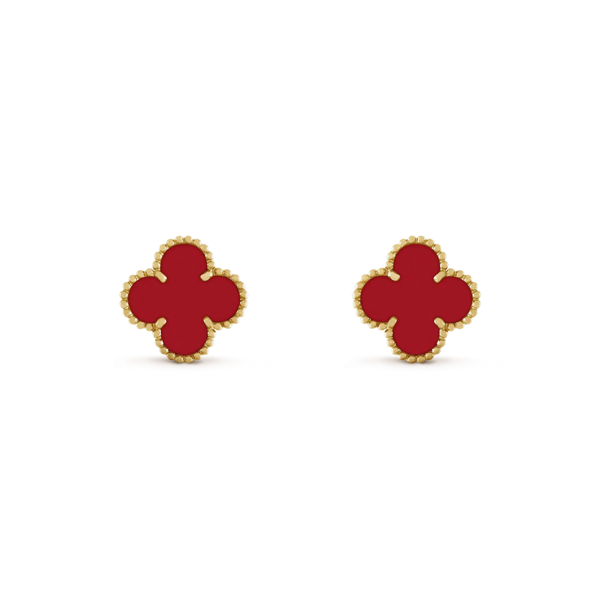 [Renovia Jewelry]CLOVER MINI 9.5MM CARNELIAN EARRINGS