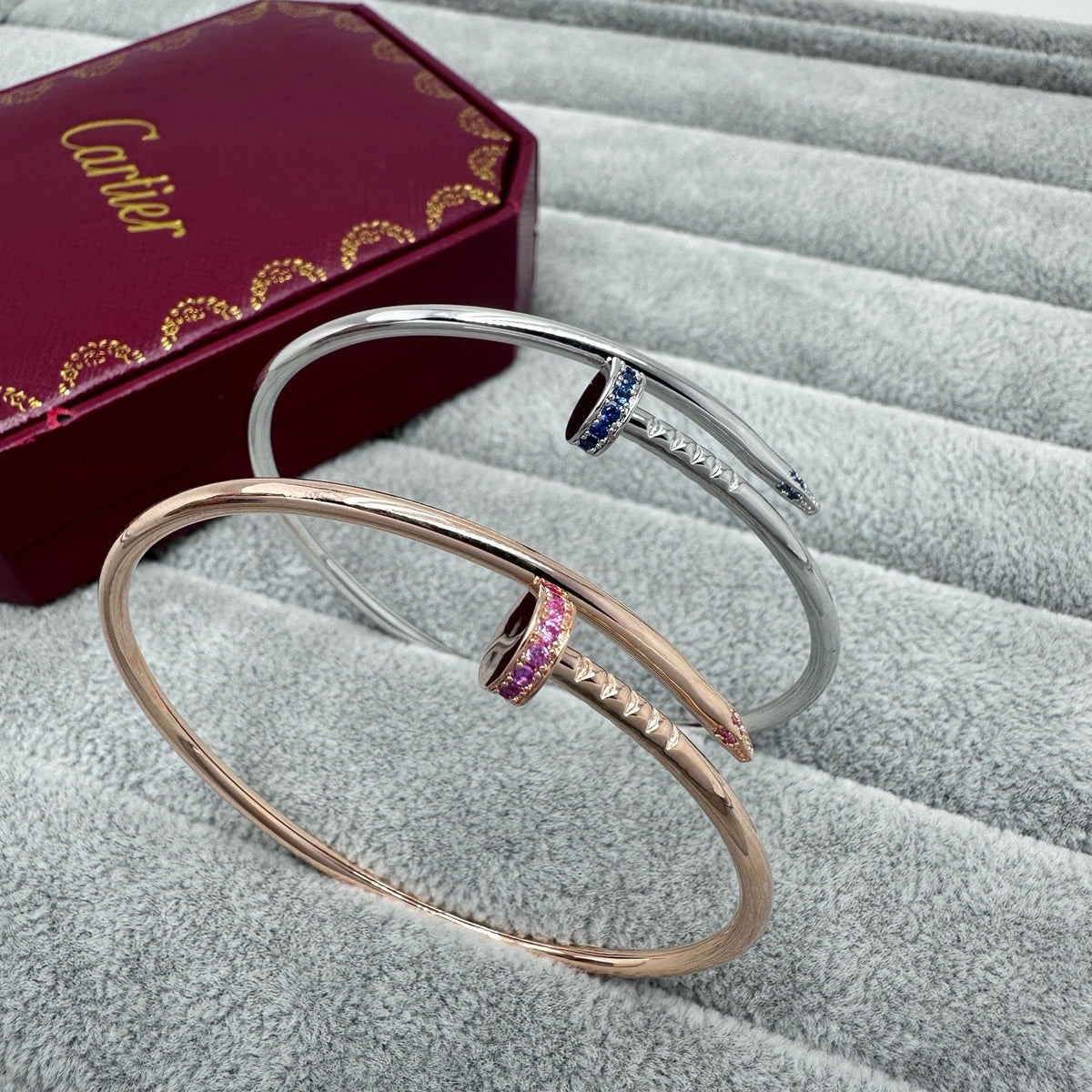 [Renovia Jewelry]JUSTE BRACELET 2.5MM PINK STONES AT BOTH ENDS
