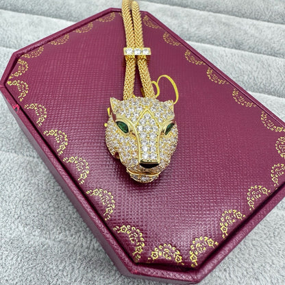 [Renovia Jewelry]FULL STONE BIG LEOPARD HEAD NECKLACE