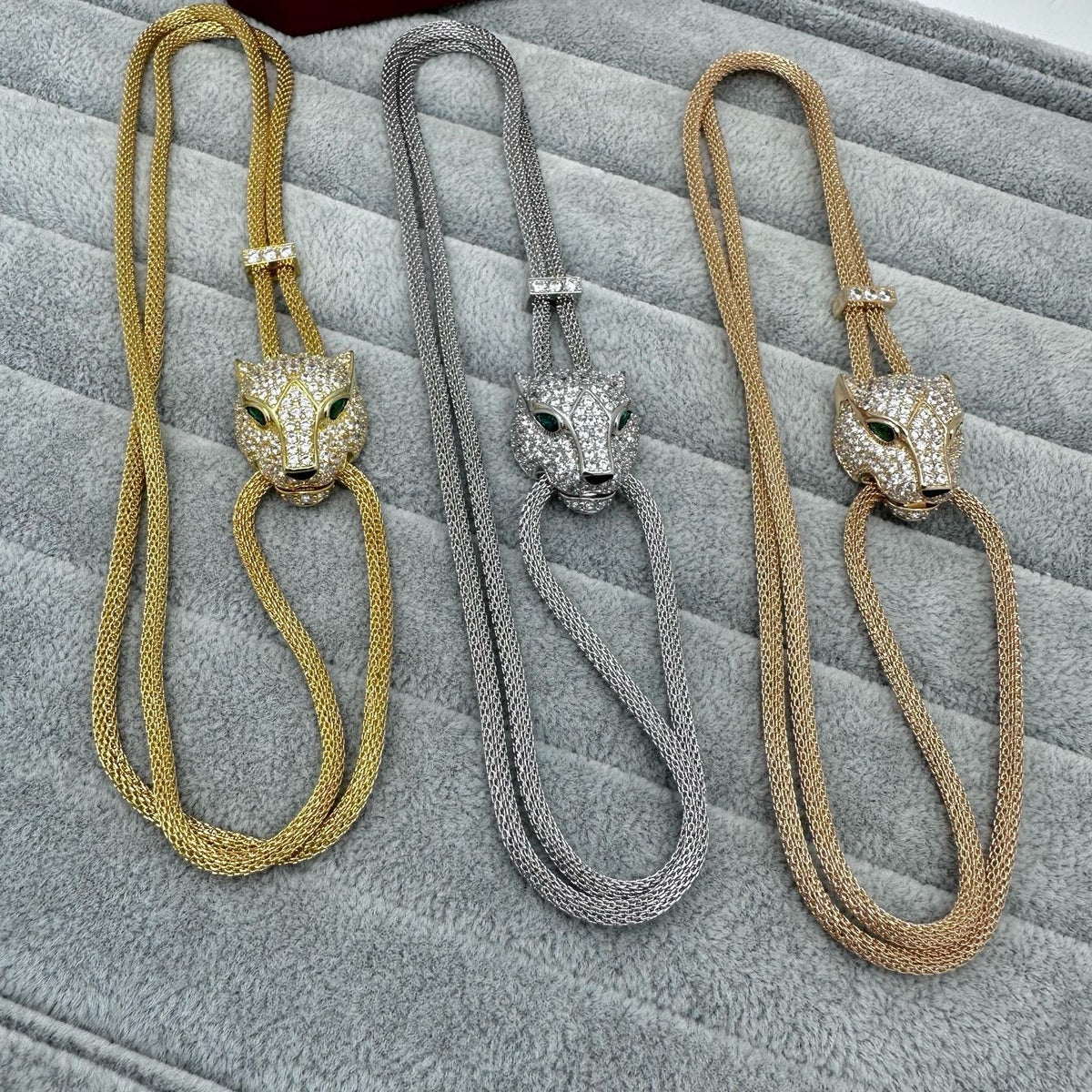[Renovia Jewelry]FULL STONE BIG LEOPARD HEAD NECKLACE
