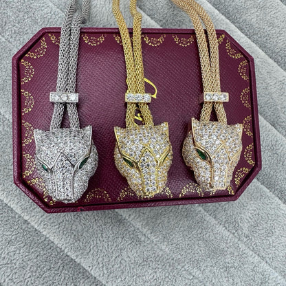 [Renovia Jewelry]FULL STONE BIG LEOPARD HEAD NECKLACE