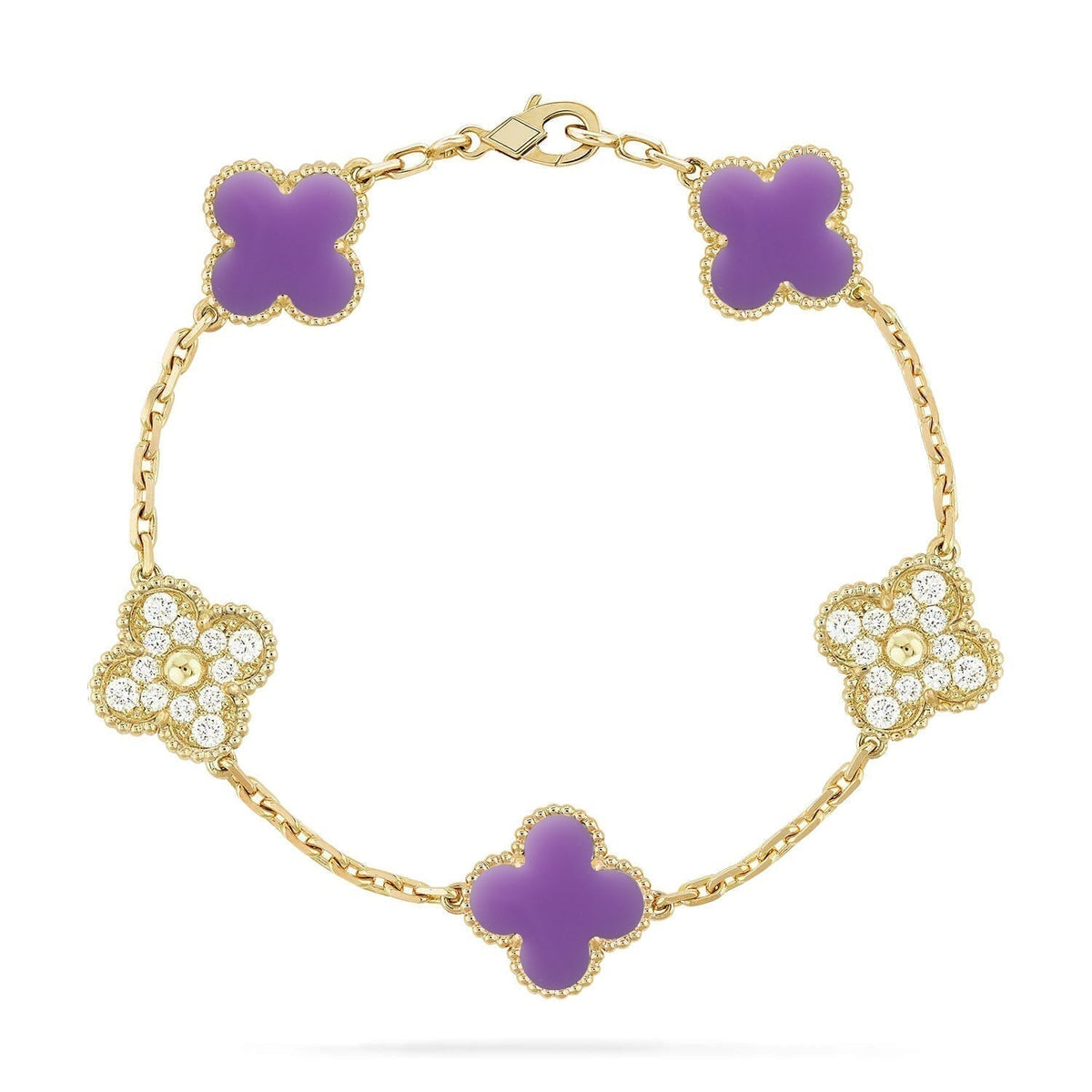 [Renovia Jewelry]CLOVER 5 MOTIF LIGHT PURPLE BRACELET COLLECTION