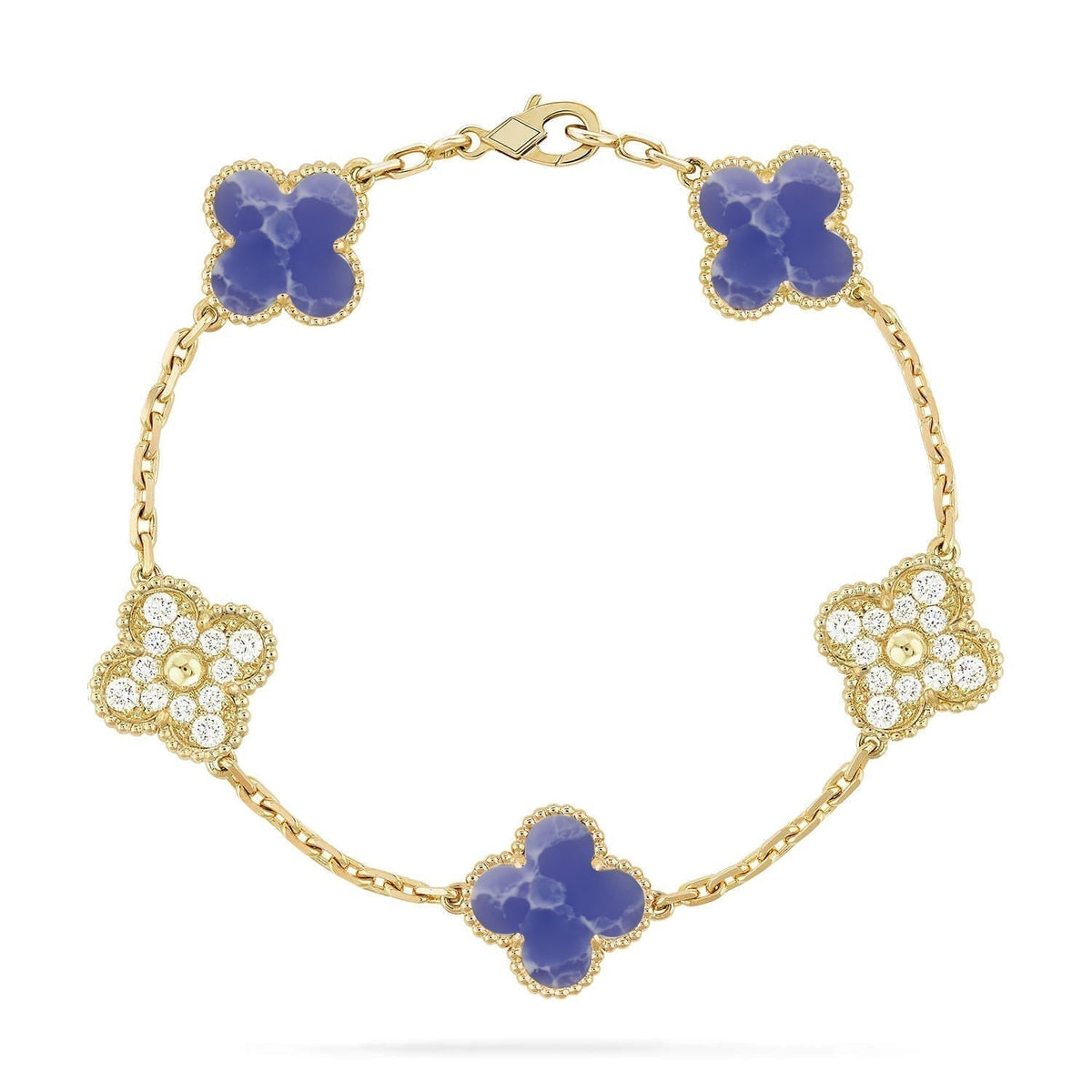 [Renovia Jewelry]CLOVER 5 MOTIF BLUE VEINS BRACELET COLLECTION