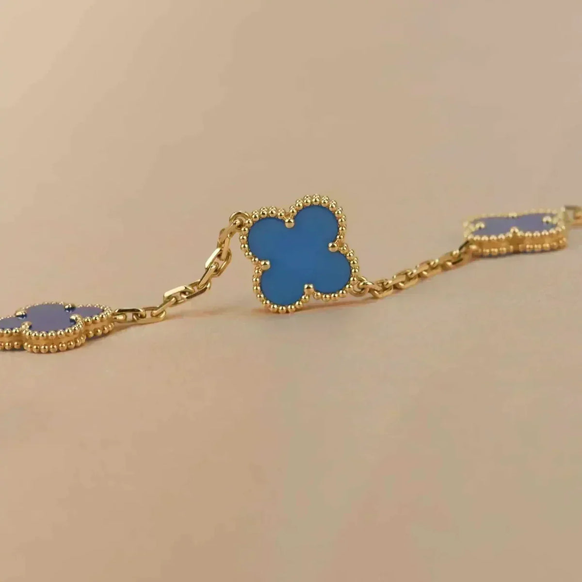 [Renovia Jewelry] CLOVER 5 MOTIF BLUE AGATE BRACELET COLLECTION