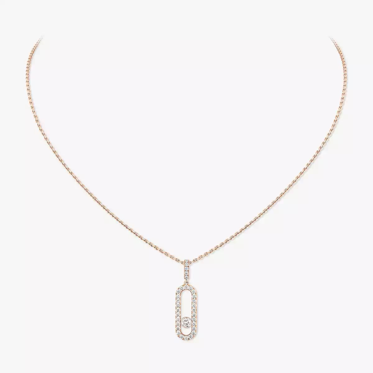 [Renovia Jewelry]Move Uno Diamond Necklace in Rose Gold