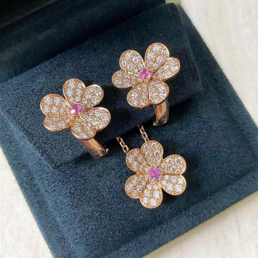 [Renovia Jewelry]FRIVOLE ROSE GOLD FLOWER DIAMOND NECKLACE